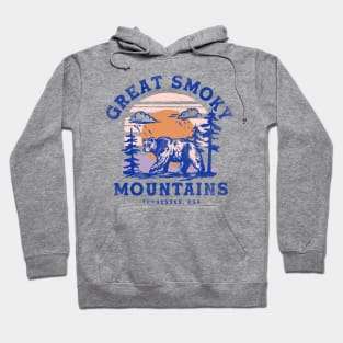 Great Smoky Mountains, Tennessee Vintage Travel Art w/Bear Hoodie